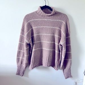 Pink Rose Turtleneck Sweater